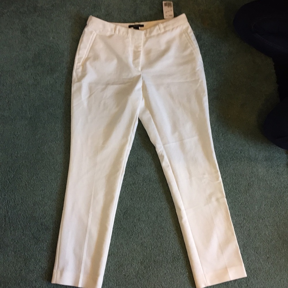 White Straight Leg Dress Pants